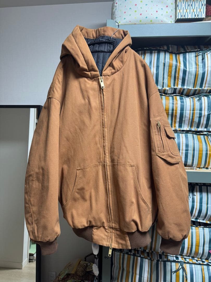 ジャケット・アウター Sasquatchfabrix. PUFF WORK HOODIE Brown