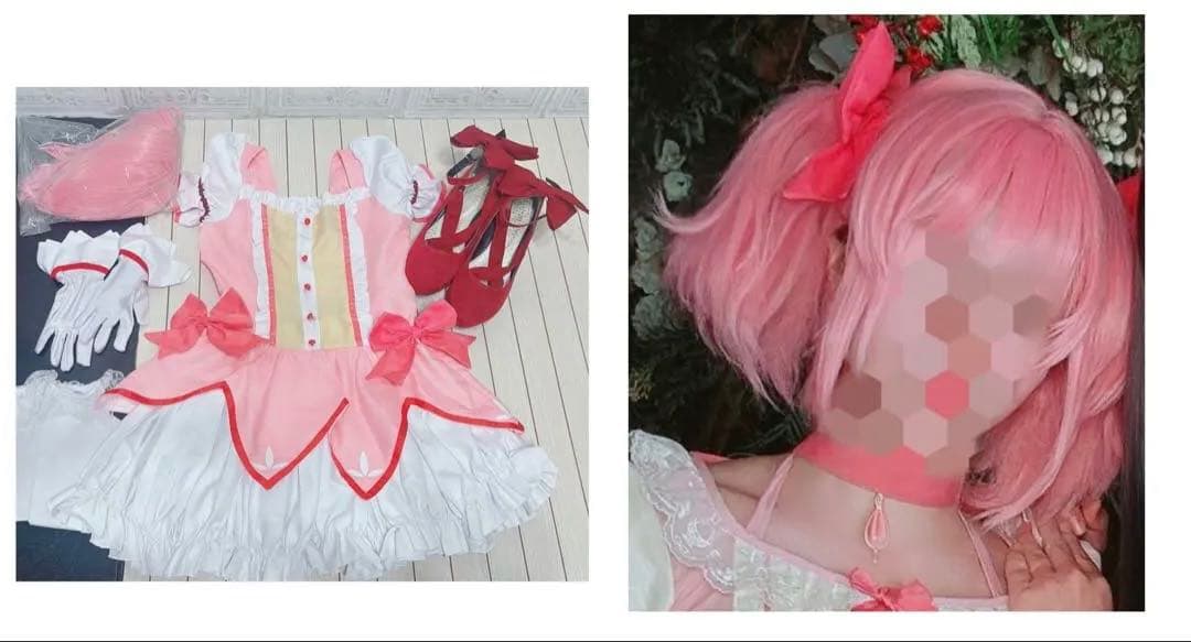 靴・ウィッグ付 魔法少女まどか⭐︎マギカ　鹿目まどか コスプレフルセット