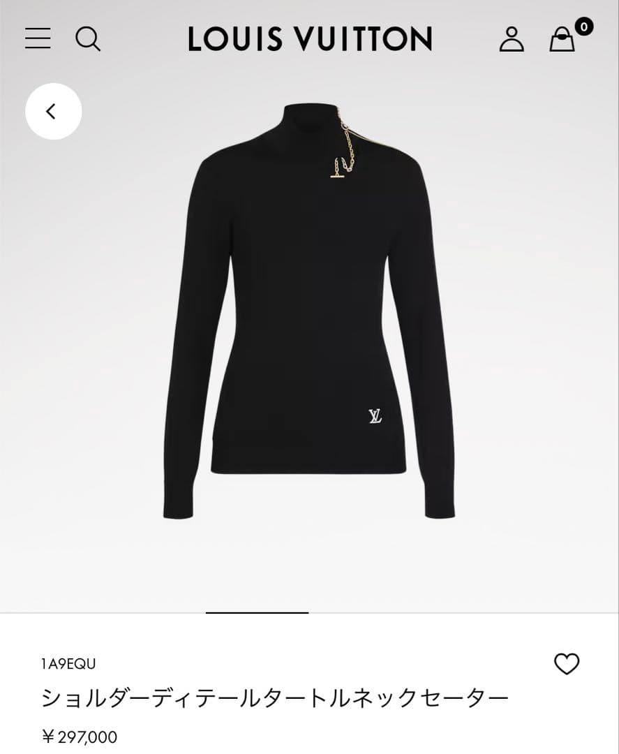 LOUIS VUITTONショルダーディテールタートルネックセーター