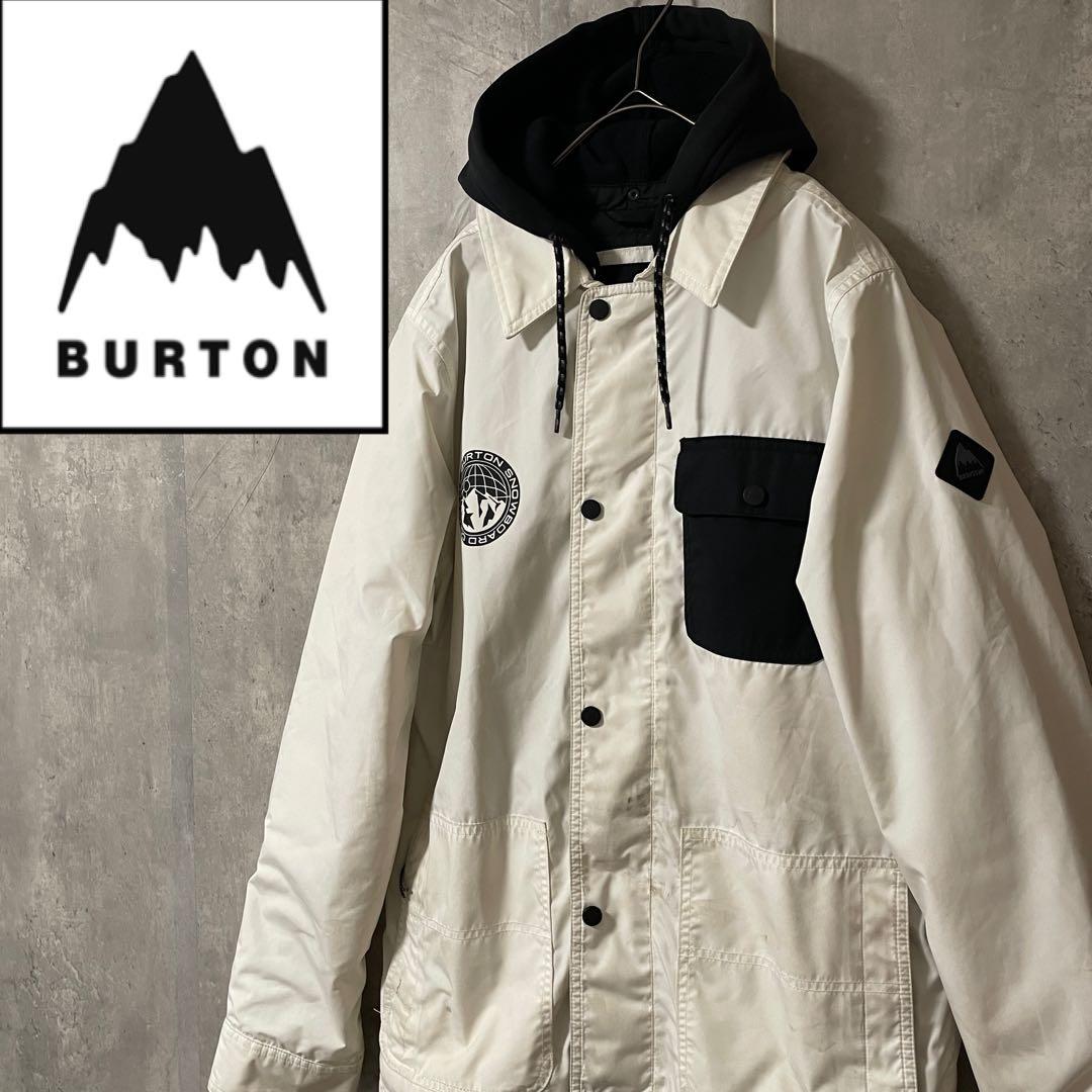 Burtonバートンスキーウェアスノーボードジャケットフード白ホワイト黒ブラック BURTON（バートン） スノーボードウェア レディース アノラック
