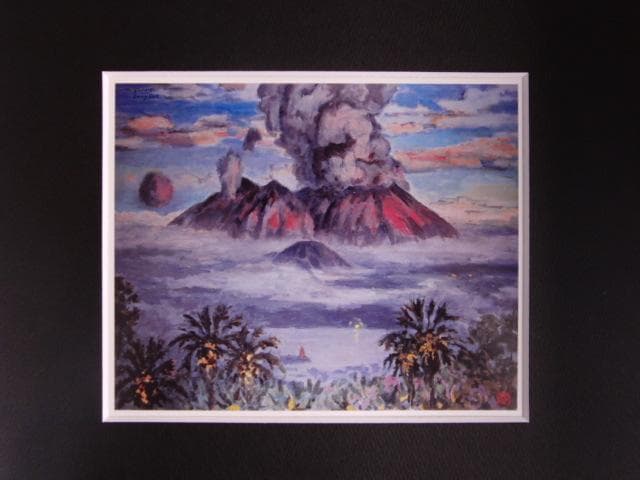 佐々木隆、【 明日へのオマージュ（桜島）】、希少な画集画、新品高級額 額装付