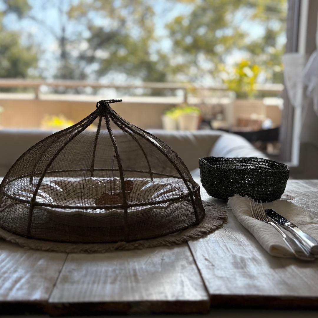 M　イタリア　アバカ フードカバー 円形 ハンドメイド