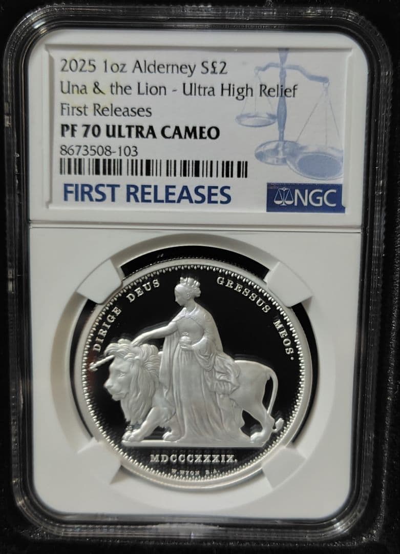 最高鑑定 2025 オルダニー 銀貨 NGC PF70UC FR ウナとライオン - メルカリ