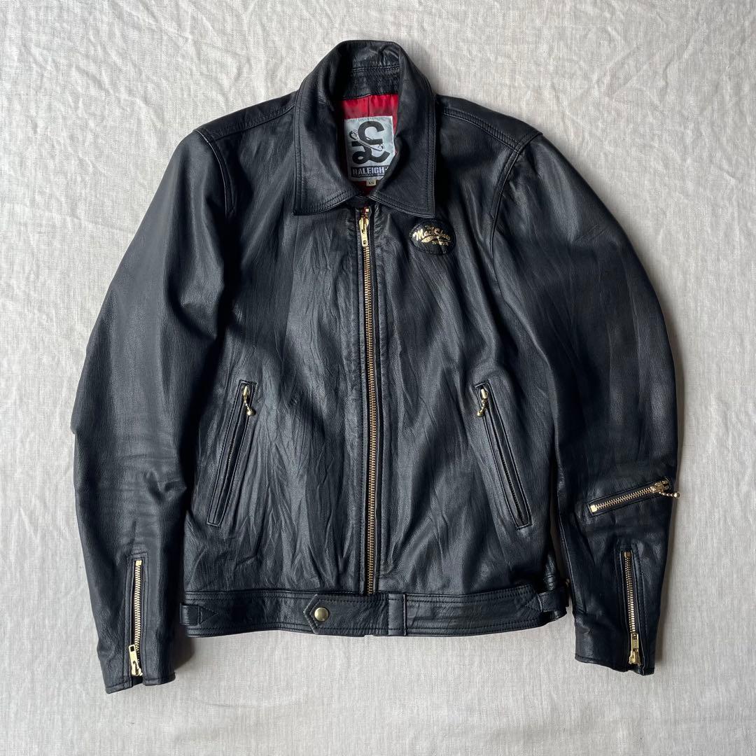 RALEIGH マックショウ 革ジャン レザージャケット ブラック ゴールド