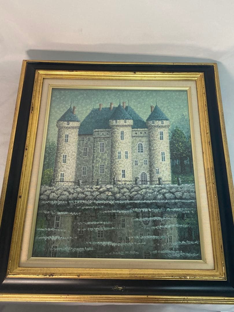 2289❣️水辺の古城　油絵