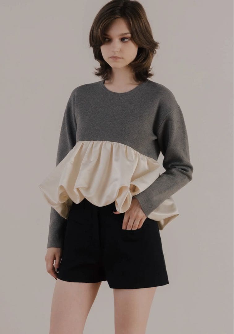 The toe Aachen Balloon Peplum グレー - メルカリ