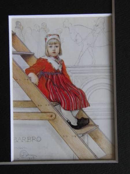 カール・ラーション、バルブロー、希少画集画、新品額装付、状態良好