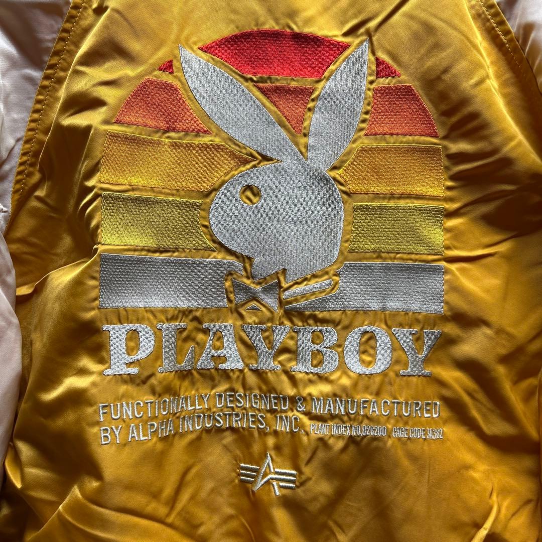 アルファ プレイボーイ コラボ ボンバージャケット スカジャン MA-1