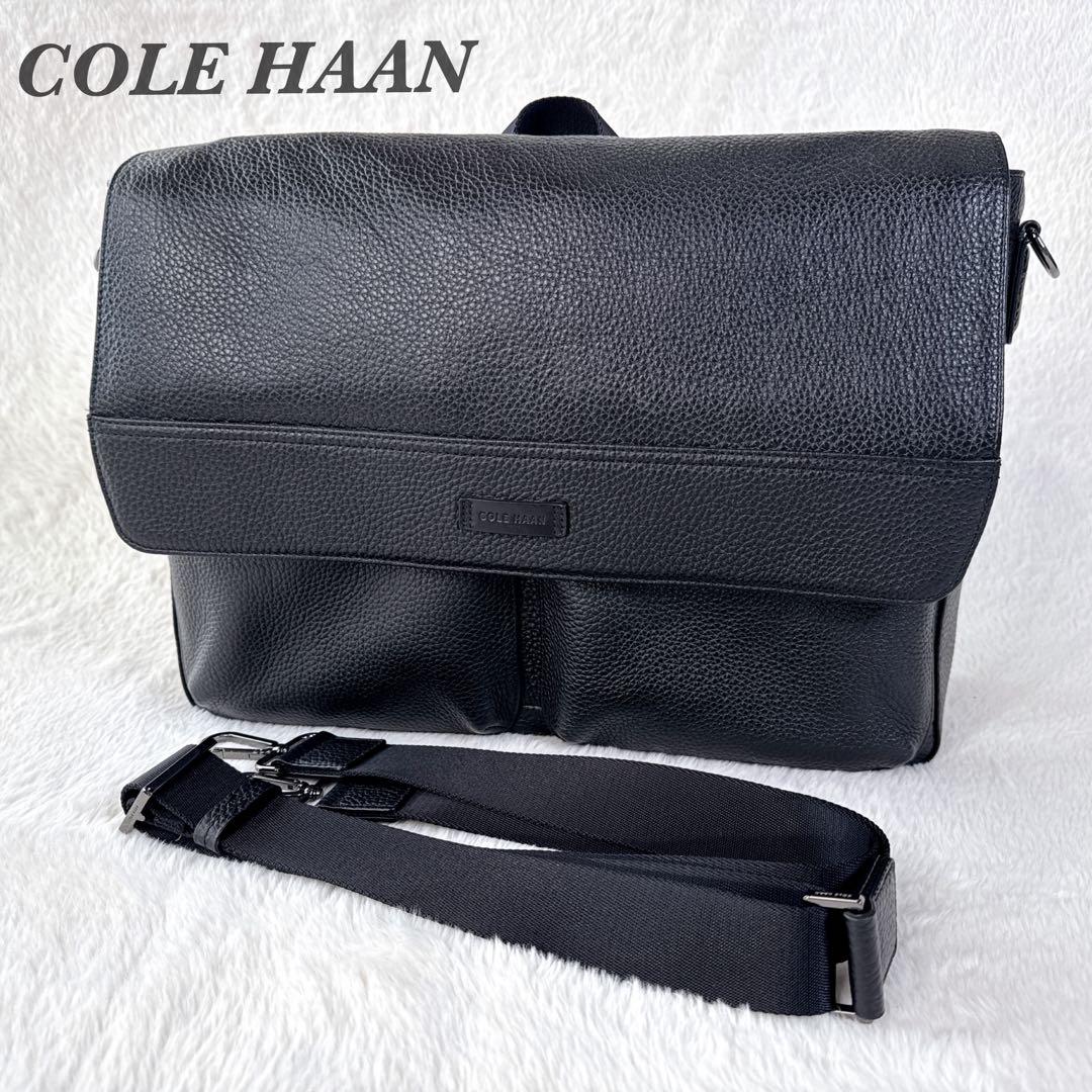 ☆美品 コールハーン メッセンジャーバッグ シボ革 2WAY ショルダーバッグ