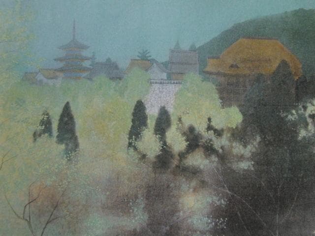 荒井孝、【若葉の小径】、希少な額装用画集より、新品額装付