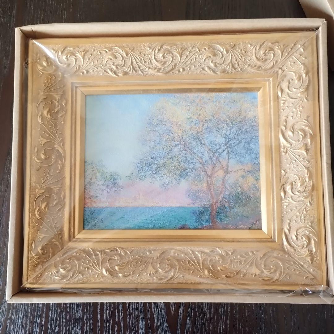 ★新品未使用★クロード-モネ アンティーブの朝65.7×82.1装飾金色油彩額縁