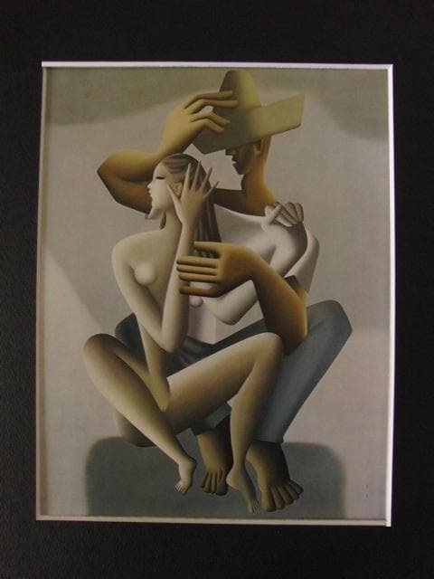 東郷青児、野辺の花、希少な大判額装用画集より、新品高級額装付、状態良好