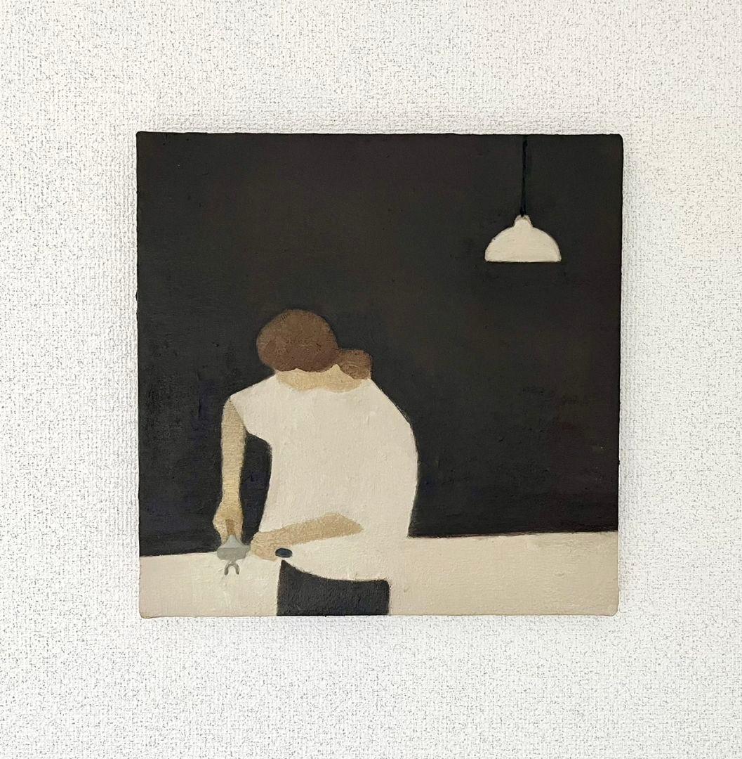 油彩画　タンピング