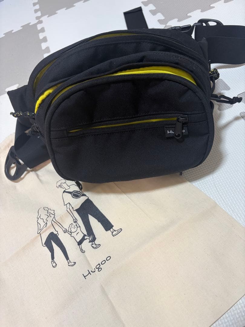 Hugoo 多機能バッグ 黒/黄色