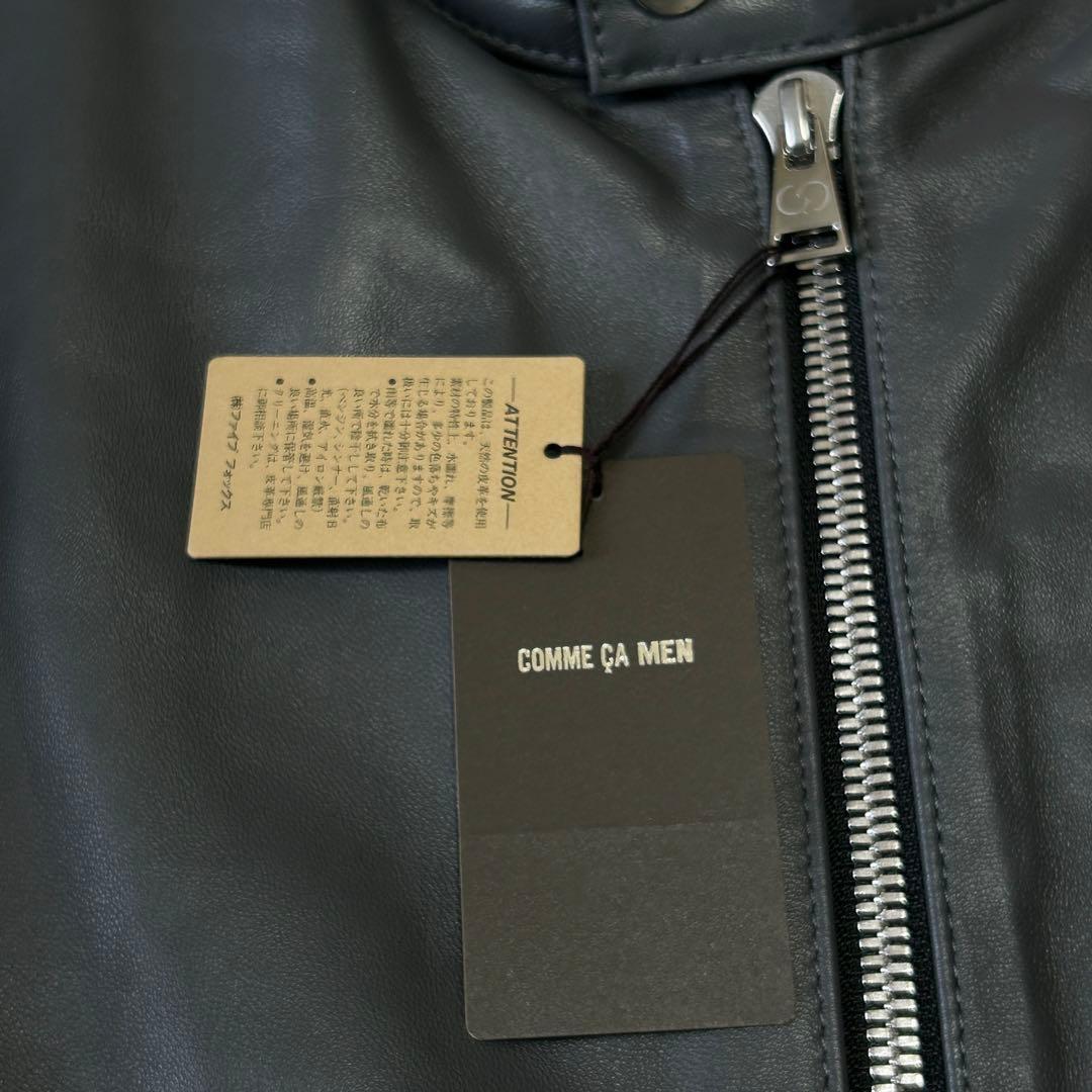 新品 未使用 25AWコムサメン ラムレザー シングルライダースジャケット