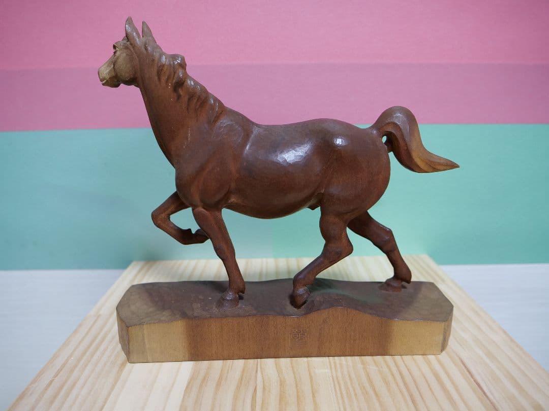 onmun　希少　馬　木彫り　工藤敬三作　昭和七年　置物　一点物　彫刻