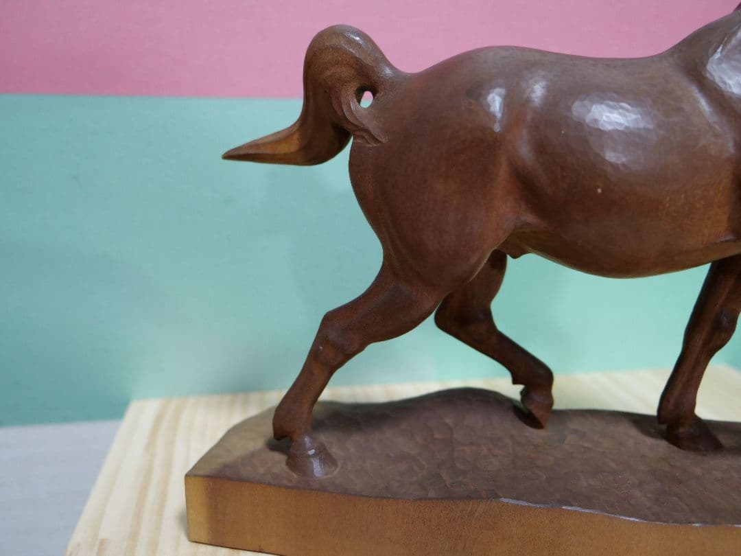 onmun　希少　馬　木彫り　工藤敬三作　昭和七年　置物　一点物　彫刻