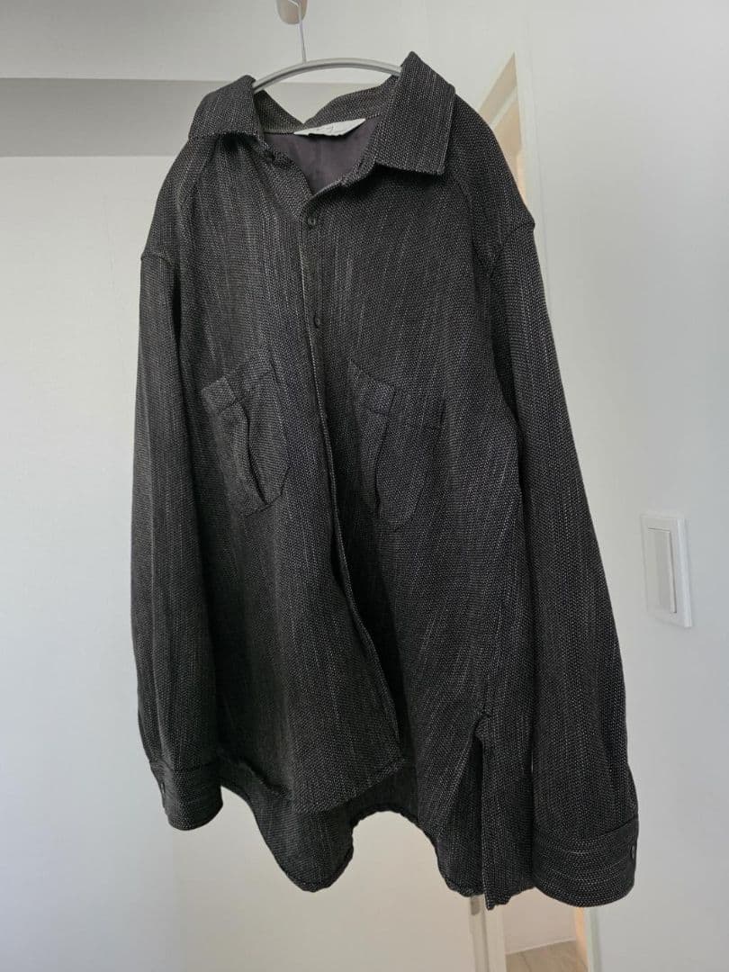 トップス ANCELLM MELANGE WOOL OVER WORK SHIRT