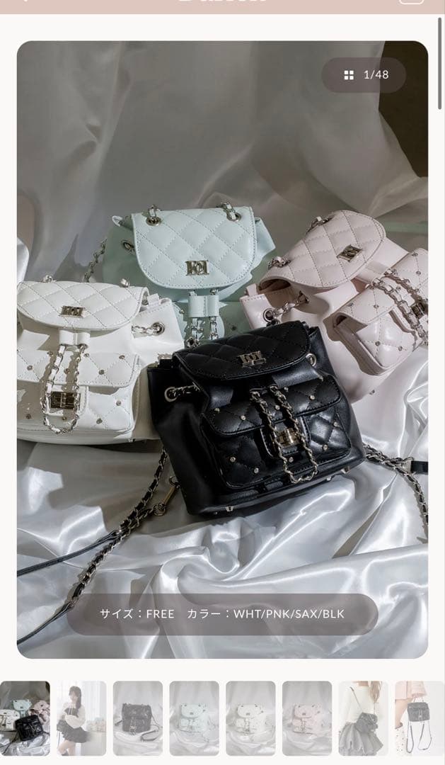 ダーリッチ　キルティングビジューミニリュック　BLK Darich（ダーリッチ） デイバック リュック キルティングビジューミニ