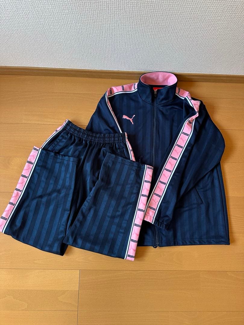 希少 PUMA プーマ ジャージ セットアップ ビックロゴピンク - メルカリ