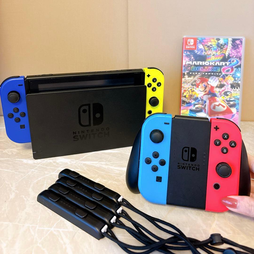 Switch本体&マリオカート(ジョイコン4つ付き