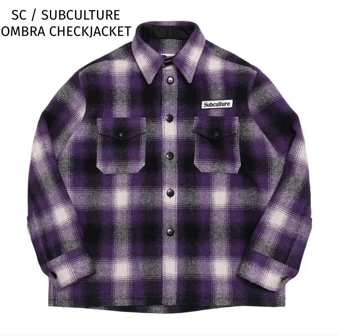 ジャケット・アウター SC / SUBCULTURE OMBRA CHECKJACKET PURPLE
