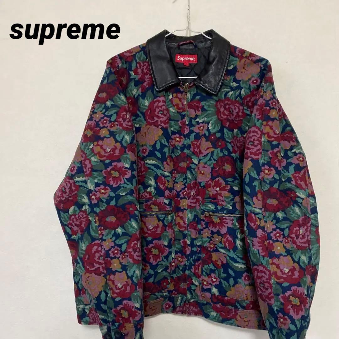 Supreme Leather Collar Work Jacket 花柄 - メルカリ