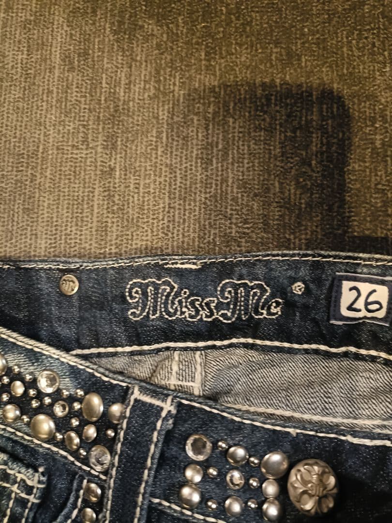 Miss Me ミスミー デニム 26 ブーツカット ラインストーンスタッズ新品