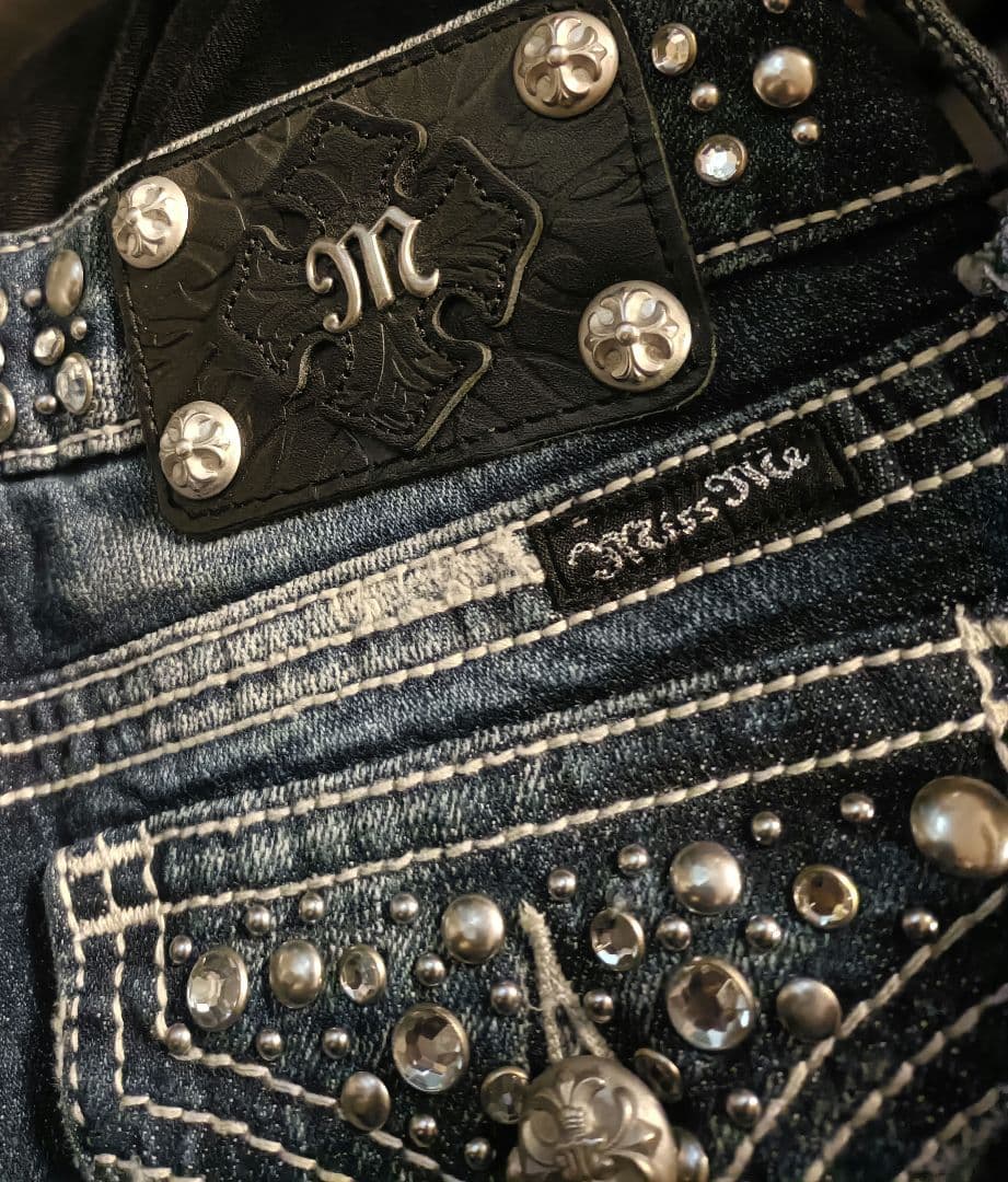 Miss Me ミスミー デニム 26 ブーツカット ラインストーンスタッズ新品