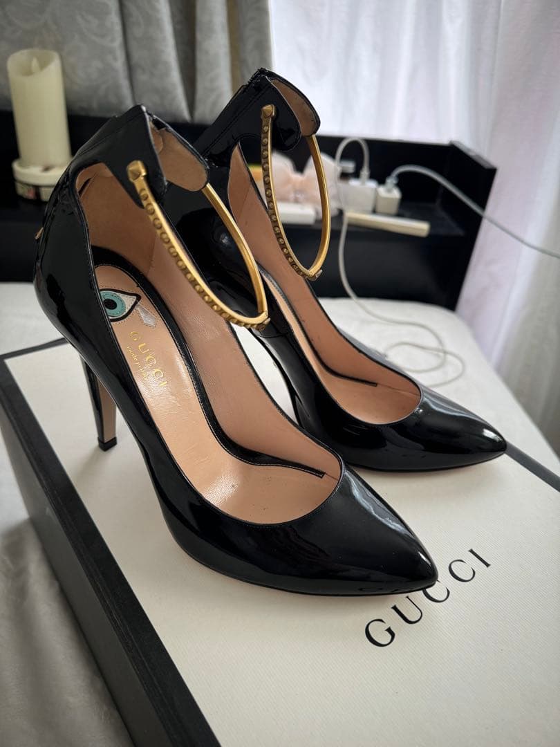 GUCCI ブラック ハイヒール　一度のみ使用　美品