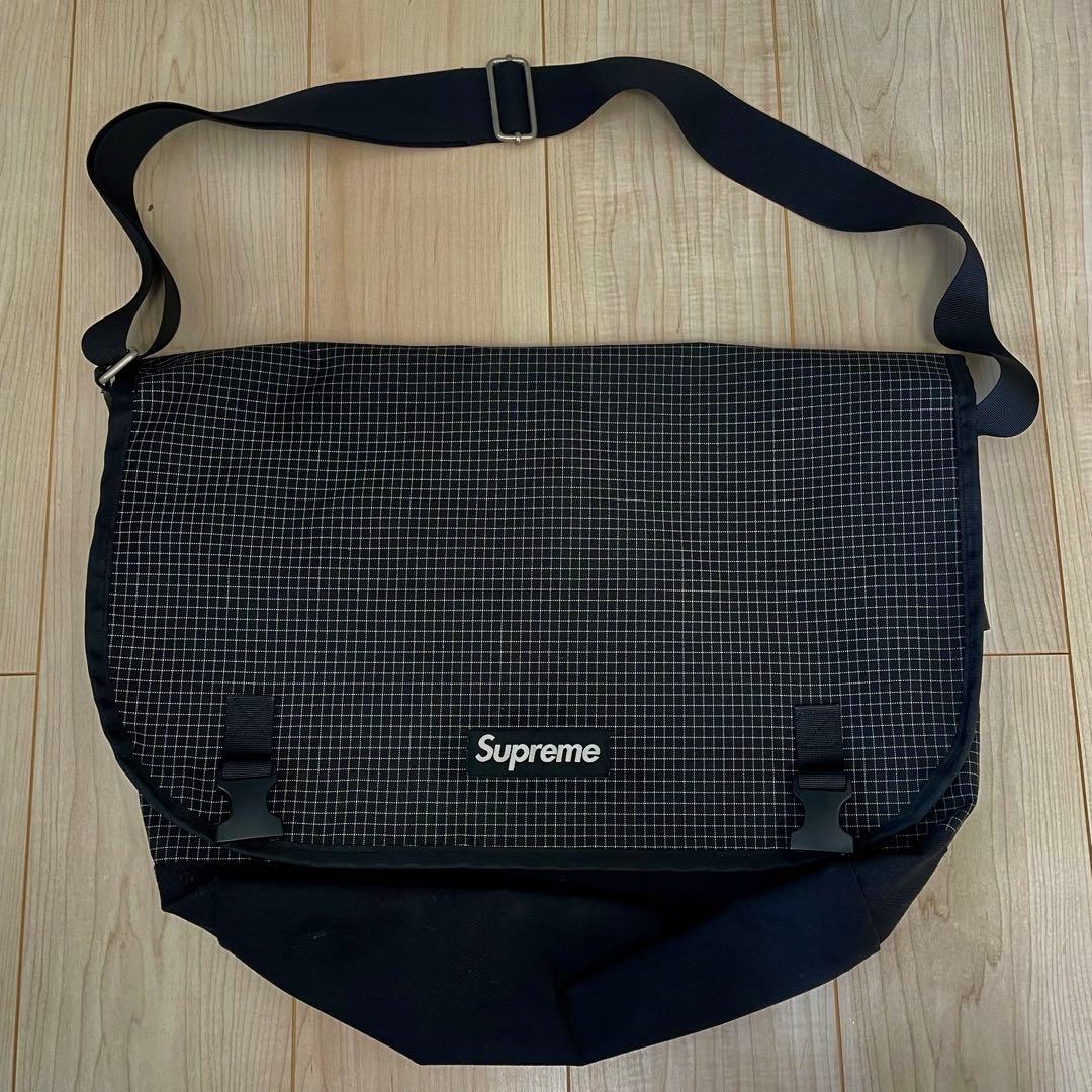 Supreme Box Logo メッセンジャーバッグ 黒 チェック　ビンテージ