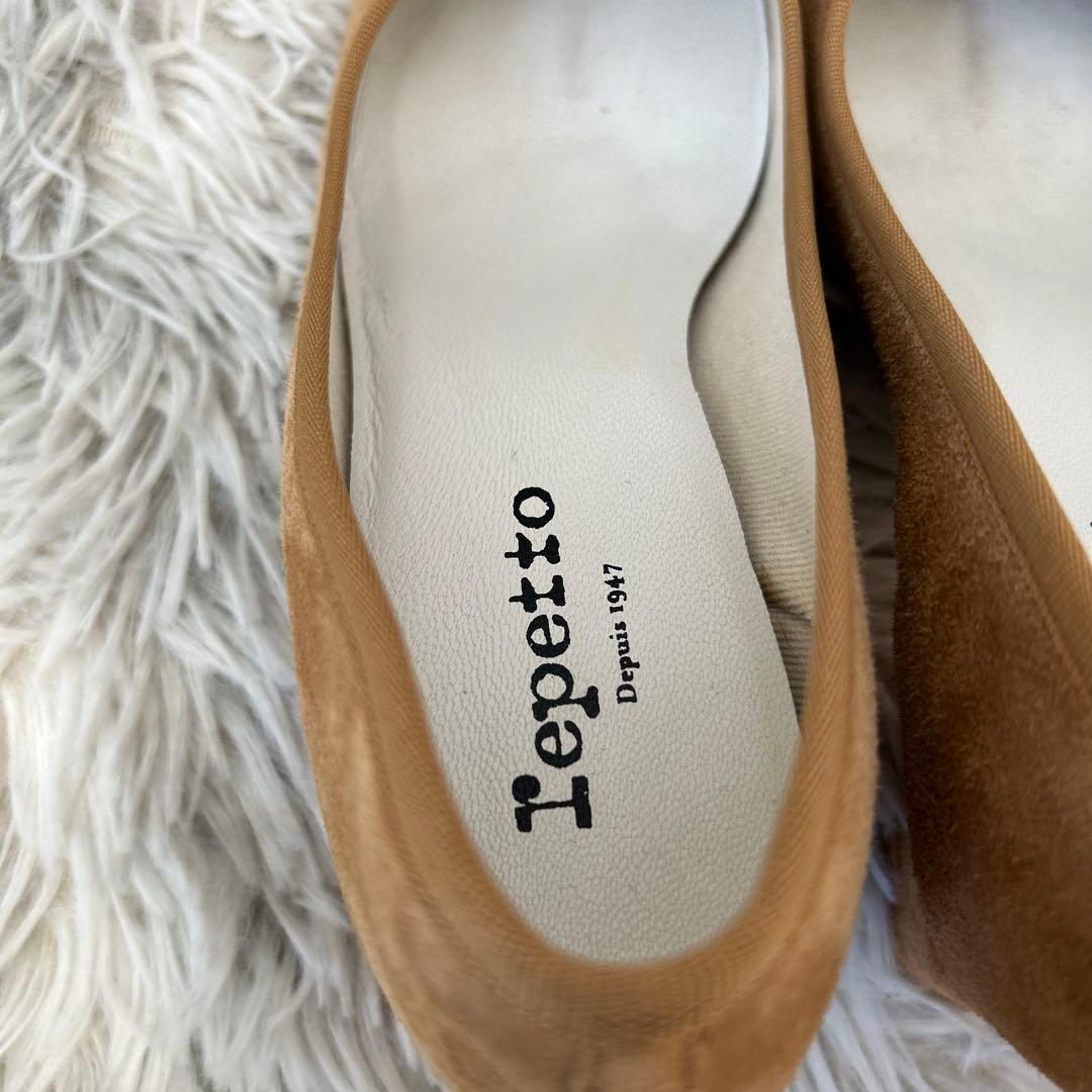 美品】Repetto PANAM スクエアトゥパテントチャンキーヒールパンプス