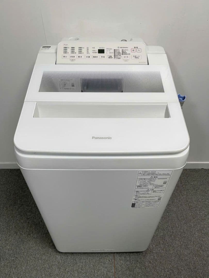 福岡配送、設置込み21年製Panasonic NA-FA70H8 全自動洗濯機
