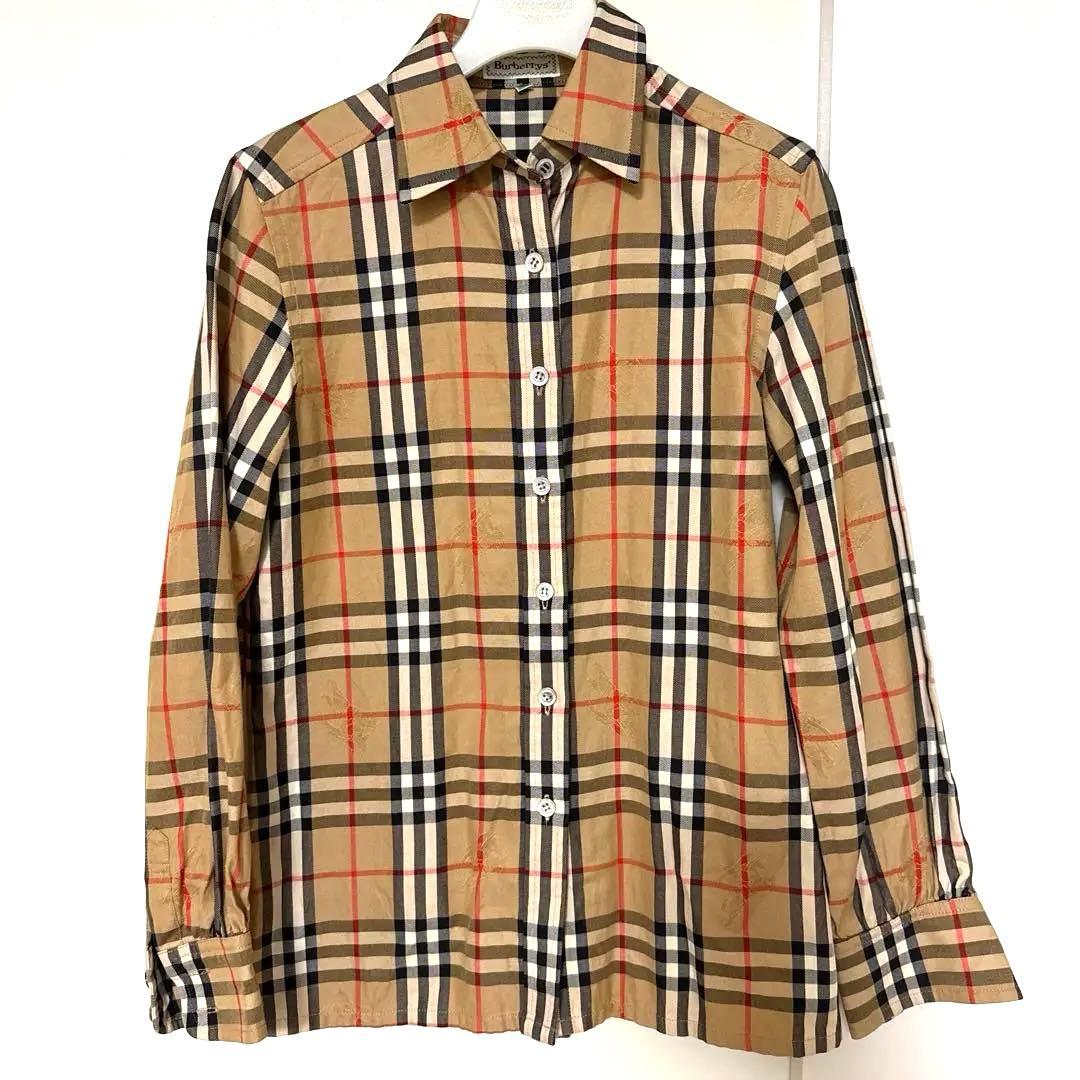 美品全体ロゴ　バーバリーBurberry 長袖ノバチェックシャツ　シャドーホース