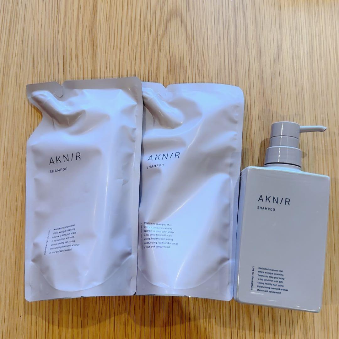 【新品】AKNIR シャンプー3本セット ローズ✕サンダルウッド　本体　詰め替え