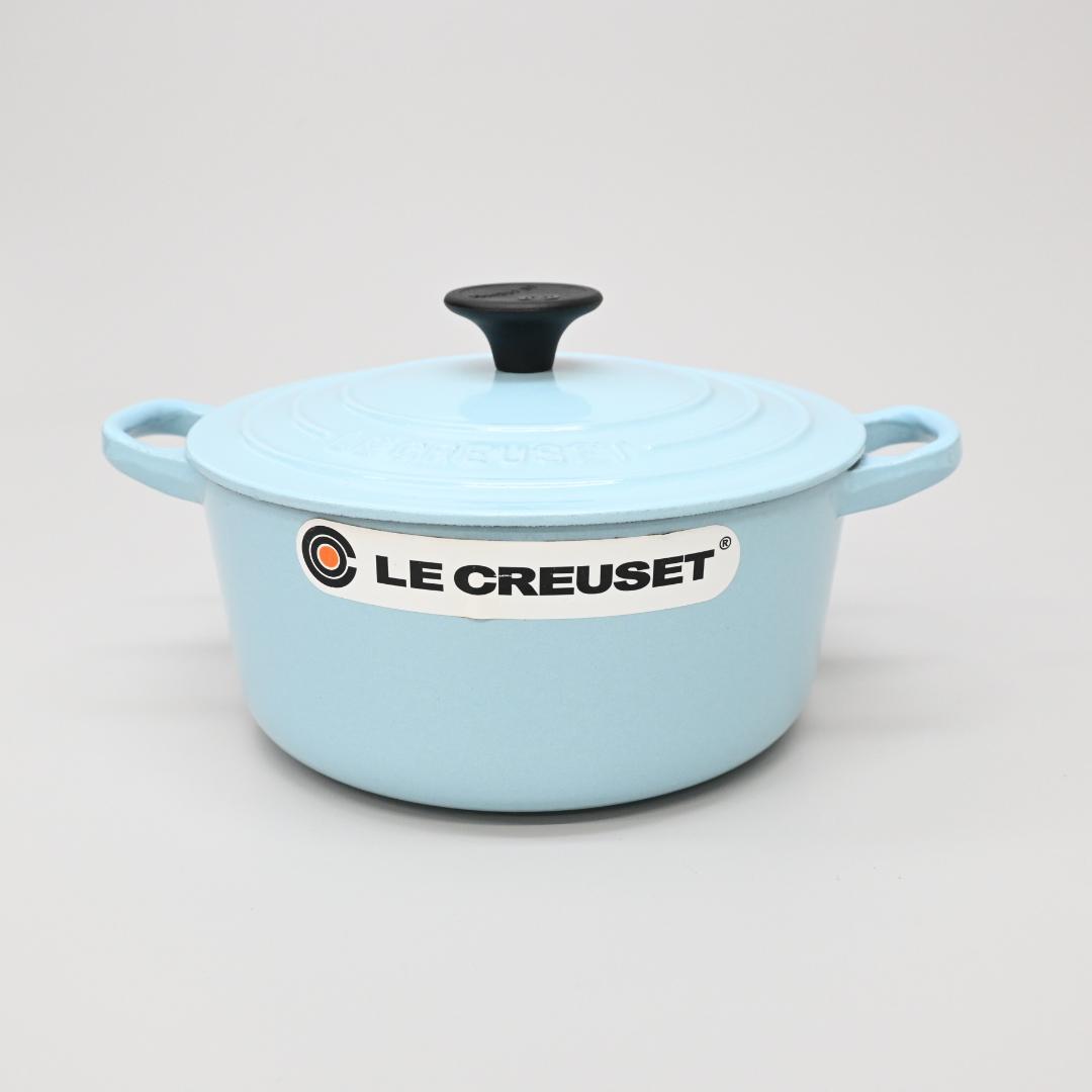 49038☆年 ルクルーゼ 両手鍋 18㎝ ココットロンド サテンブルー