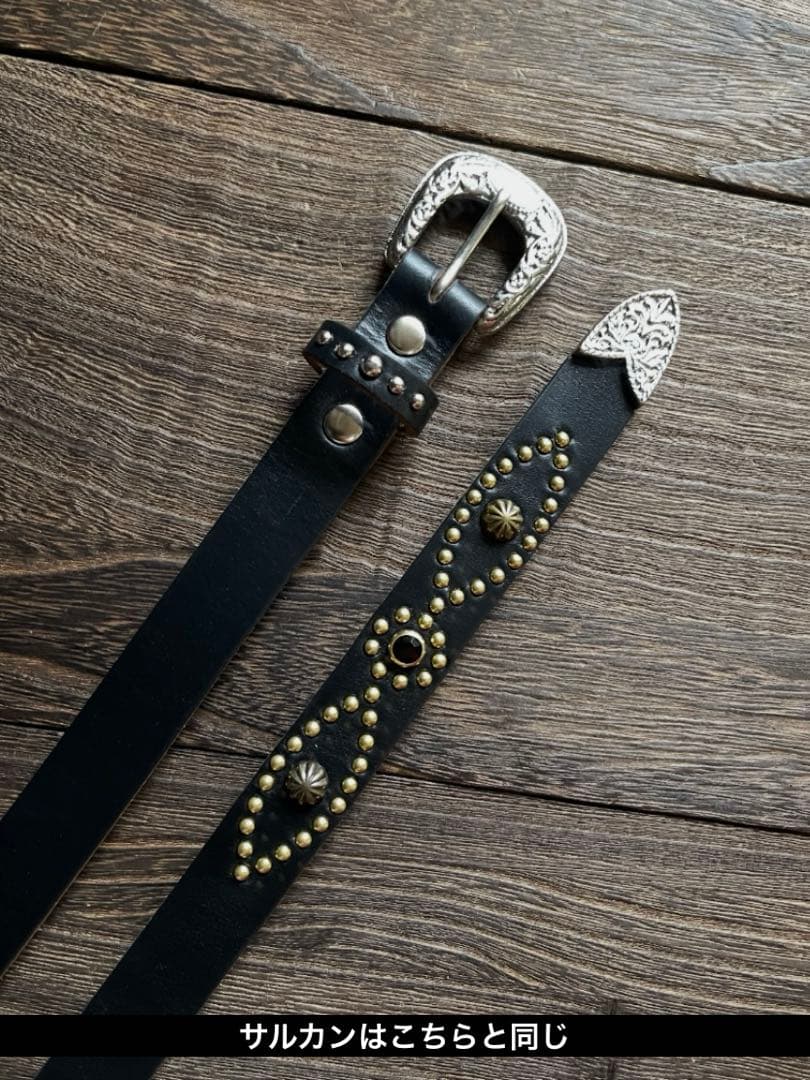 オーダー品スタッズナローロングベルトウエスタンカスタム クロム