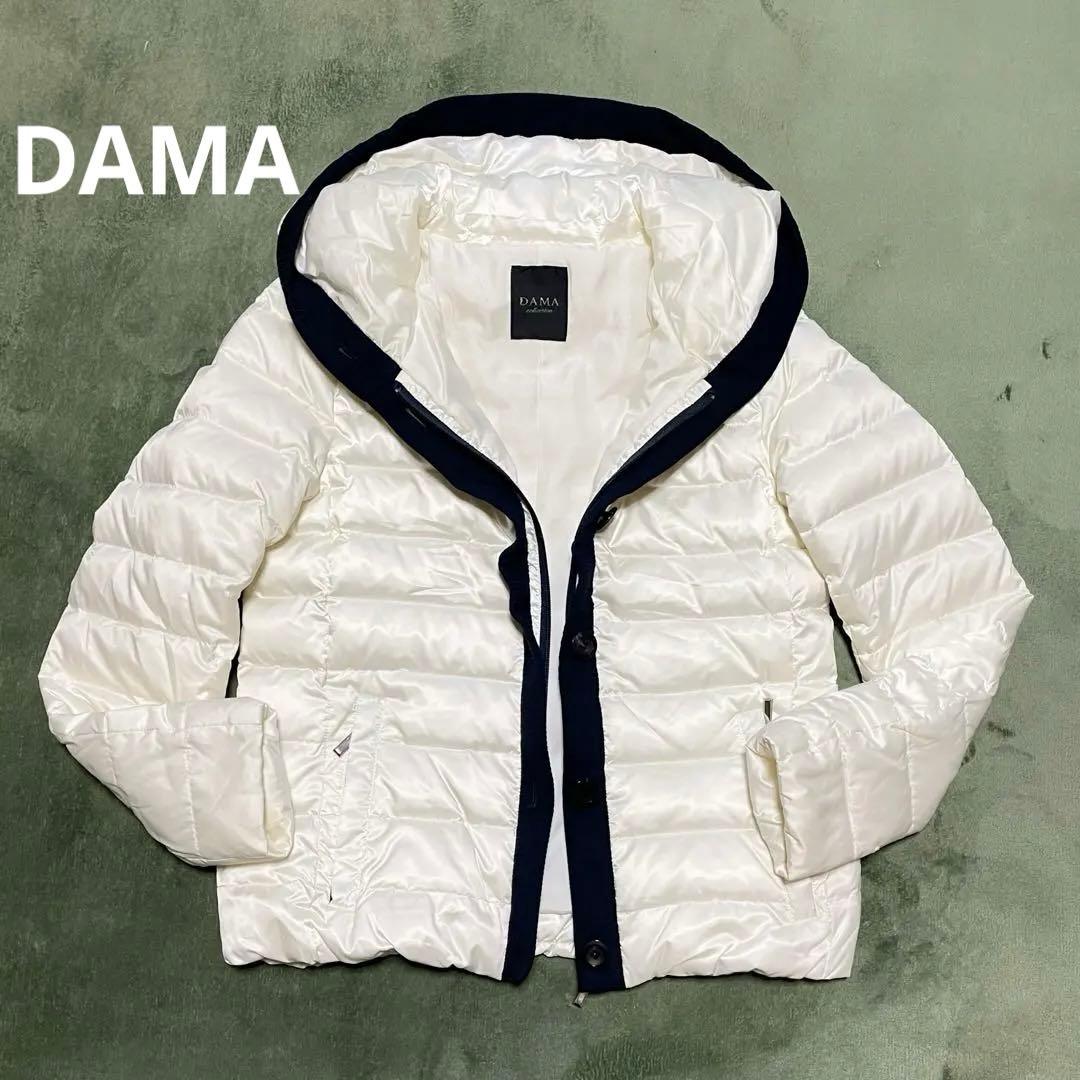 ダーマコレクション リブニット ダウンジャケット アウター Sサイズ ホワイト