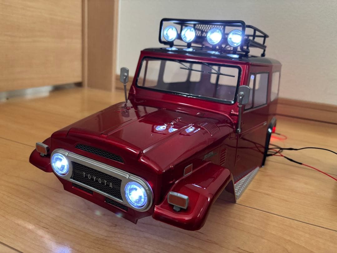 の*り様 【新品！キャンディレッド！】タミヤ LED8灯 ランクル40 ボディ！ タミヤ RC特別企画商品 1/12RC トヨタ ランドクルーザー 40 レッド