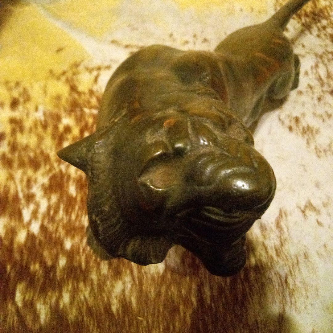 鉄ブロンズライオンの彫刻 約55cm