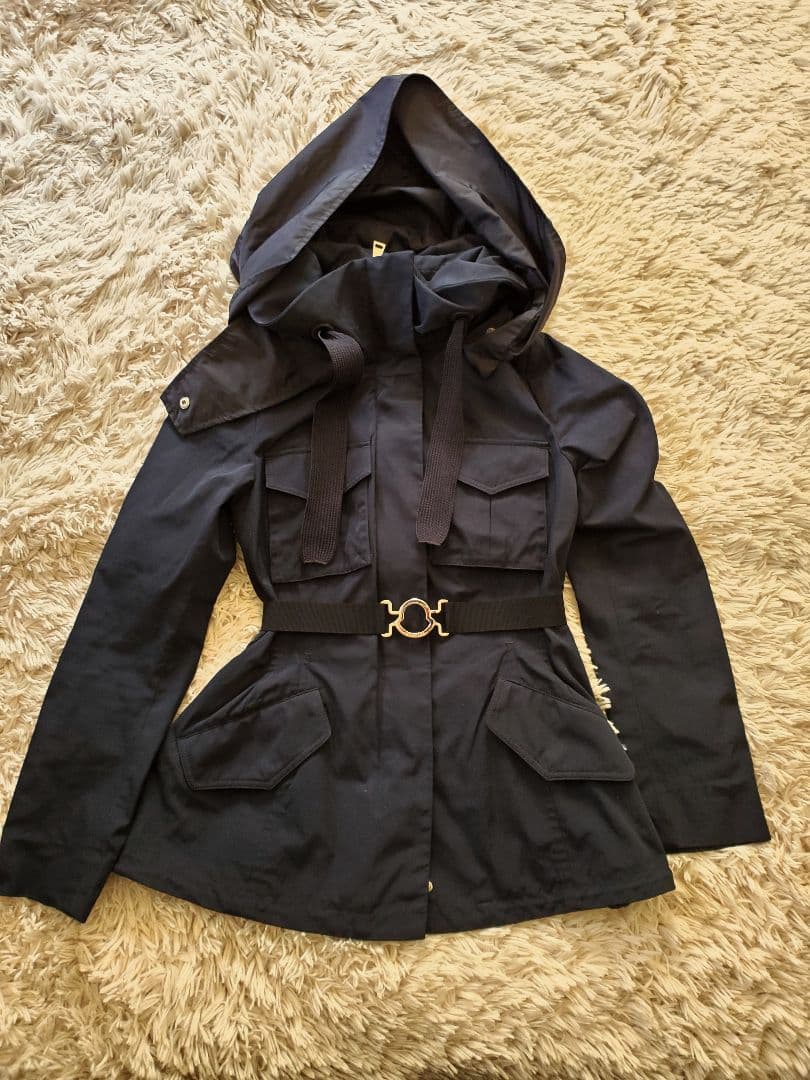 【ネネ】MONCLER SODALITE ベルト付 コート 0 紺 正規