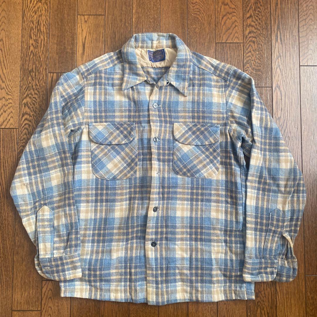 70s Pendleton オープンカラー ウール シャツ ペンドルトン