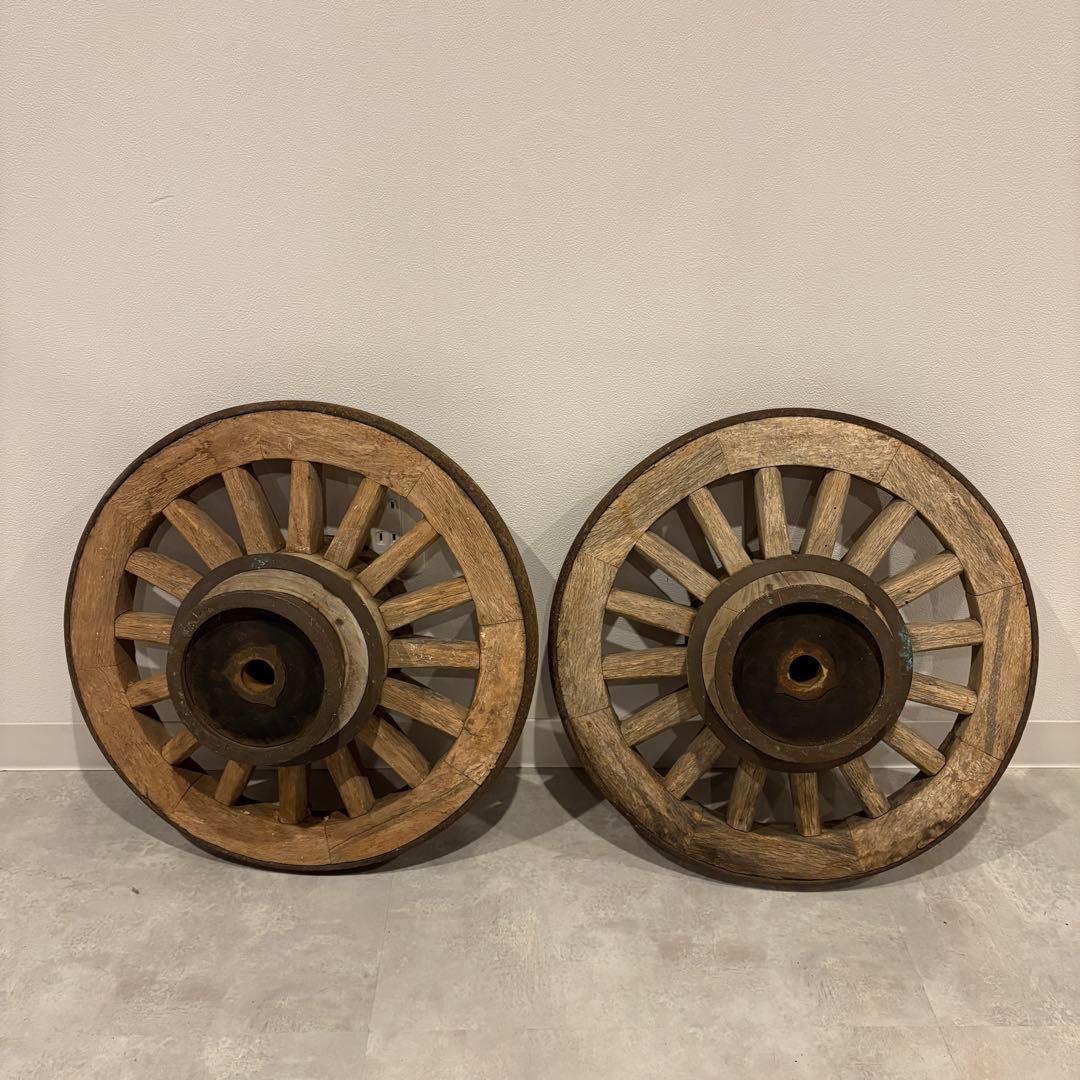 大八車　荷車　車輪　アンティーク