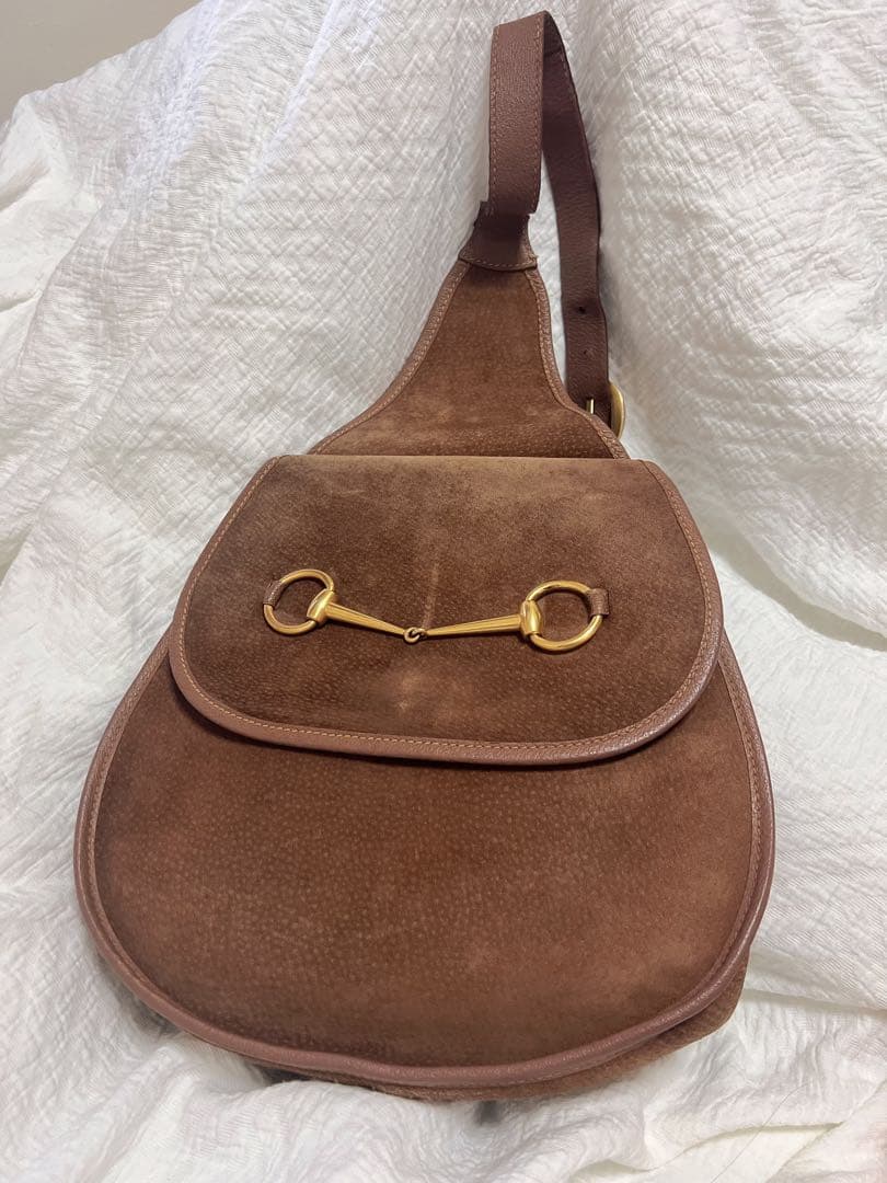 GUCCI オールドグッチ ワンショルダー バッグ スエード ホースビット GUCCI】【ヴィンテージ】グッチ『ホースビット スエード ワン