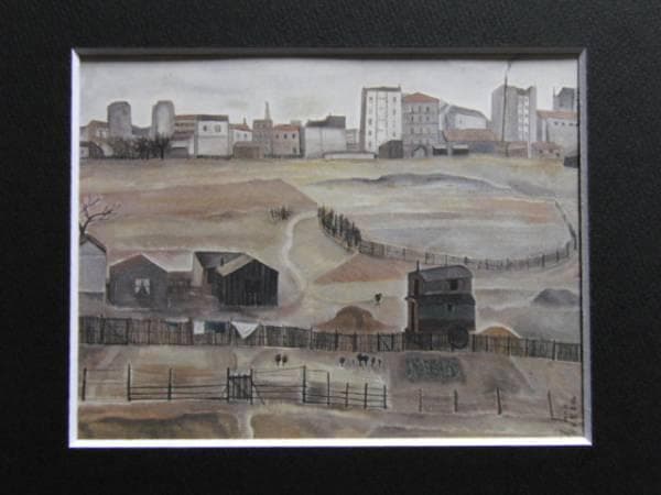 藤田嗣治、【巴里風景】、希少画集画、新品高級額・額装付、状態良好