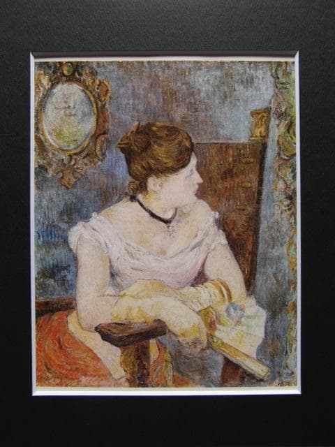 ゴーギャン、【夜会服を着たメット・ゴーギャン】、希少な画集画、新品高級額 額装付