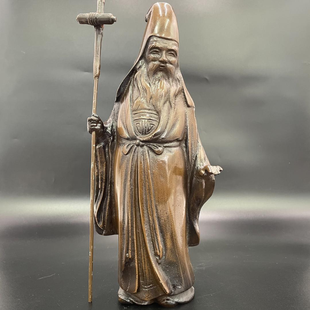 七福神 寿老人 鉄製 立像 鶴 仙人像 高さ38cm 重量3.3kg SB48 - メルカリ