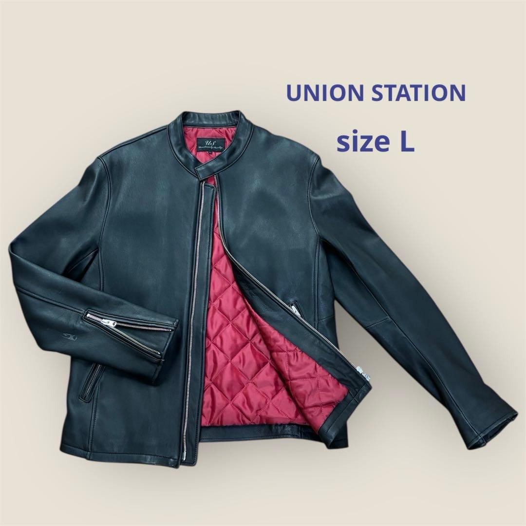 即日発送⭐️美品ユニオンステーションメンズビギ 羊革 ラムライダースジャケット L