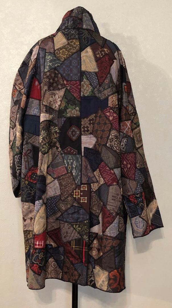 ハンドメイド 大島紬 着物リメイク ラグランコート - メルカリ