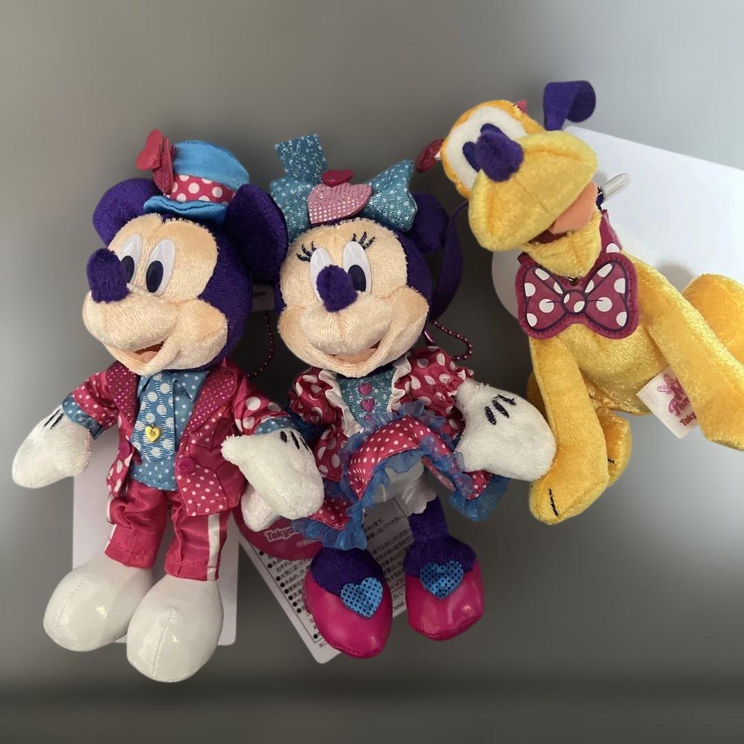 ミッキー　ミニー　ぬいぐるみバッジセット　パルパル　ミニーのファンダーランド